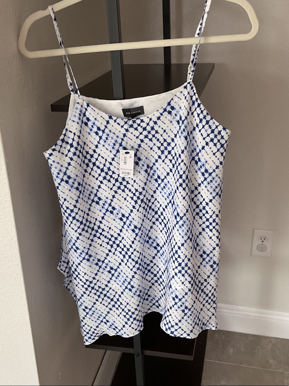 The Limited White & Blue Tie-Dye Print Cami